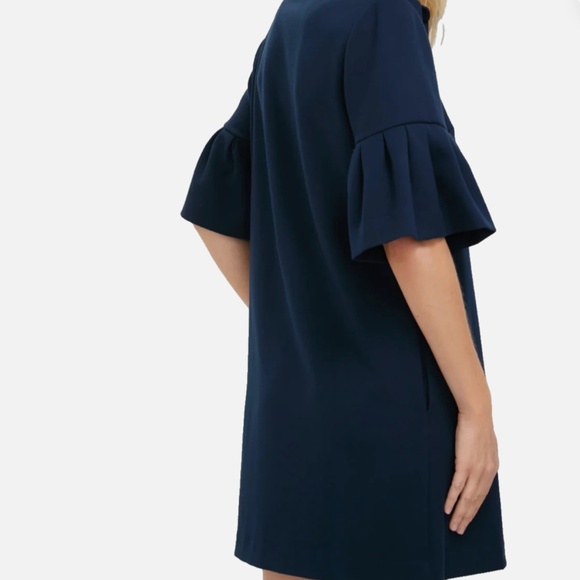 Navy Tuckernuck Crepe Massey Blue Ruffle Sleeve Dress NWT - Picture 5 of 5
